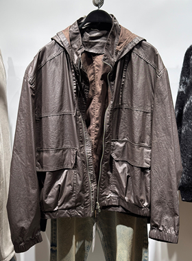 柜799！26春秋新品男装 上蜡饰层亚麻棉混纺夹克外套 5854405 724