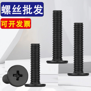 304黑色不锈钢扁平头十字CM螺丝钉M1.6M2M2.5M3M4M5M6M8 x8x16x25