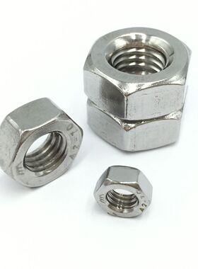 304不锈钢六角厚细牙螺母 M10M12M14M16M18M20*x1.25x1.5x2mm幼牙