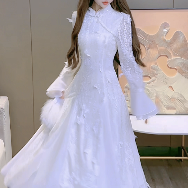 公主家8019新中式喇叭袖旗袍连衣裙复古高级感气质裙子女,女装/女士精品,连衣裙,淘宝优惠券,粉丝福利购,淘宝优惠卷