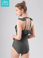 Ai Shita áo tắm nữ Xiêm váy bảo thủ che bụng thon gọn ngực nhỏ tụ tập backless Hàn Quốc áo tắm nóng bỏng - Bộ đồ bơi One Piece áo tắm liền thân màu đen