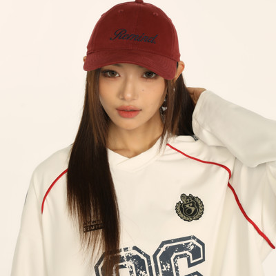 潮牌显脸小水洗字母刺绣复古ins