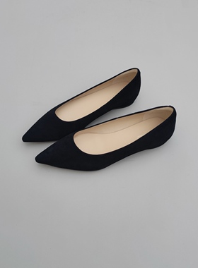 FEDERICA DI DONATO 包邮25新款尖头平底鞋女 内增高真皮羊绒单鞋