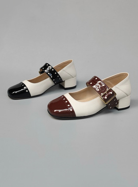 FEDERICA DI DONATO2025新款法式小香风玛丽珍鞋方头一字扣带单鞋