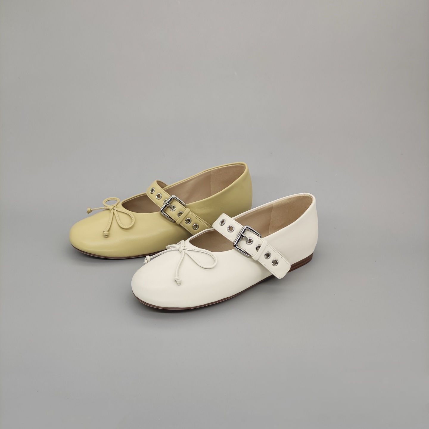 FEDERICA DI DONATO 25新款真皮浅口蝴蝶结单鞋女 芭蕾鞋玛丽珍鞋