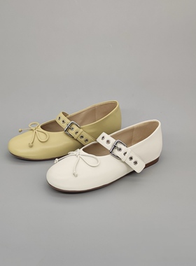 FEDERICA DI DONATO 25新款真皮浅口蝴蝶结单鞋女 芭蕾鞋玛丽珍鞋