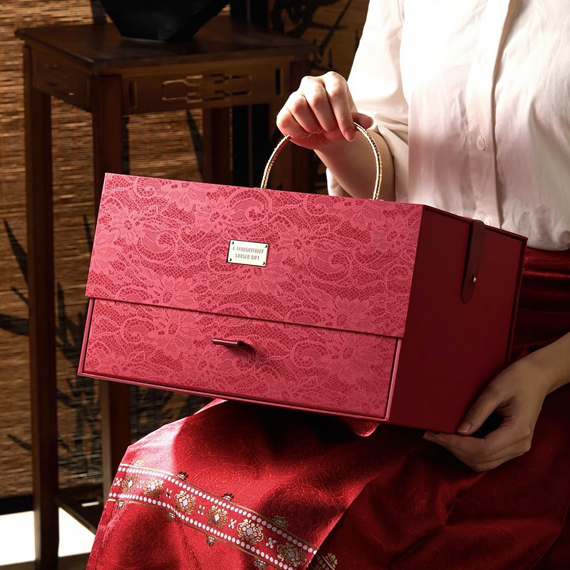 硬纸双层大气结婚伴手礼盒 高档婚宴回礼喜糖盒 高端精品商务礼盒