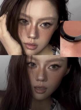 黄皮原生亚裔妆容裸咖土棕色腮红轻欧美泰妆雀斑高级感土橘烟熏