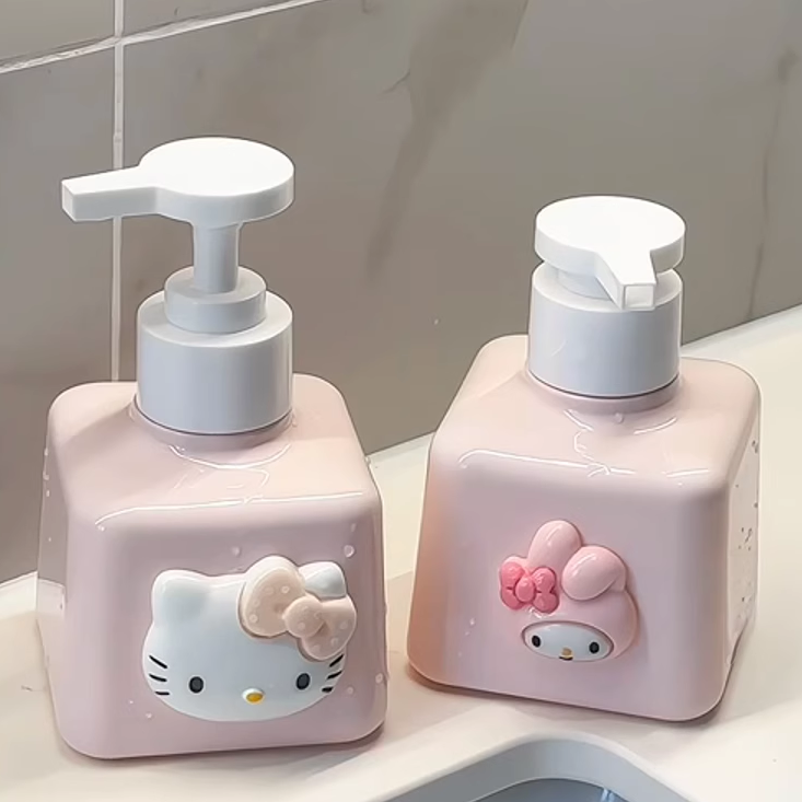 家居好物可爱凯蒂猫美乐蒂分装瓶沐浴露洗手液洗衣液按压式分装瓶,收纳整理,收纳瓶,淘宝优惠券,粉丝福利购,淘宝优惠卷