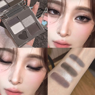 自带冷感 JADED心悦五色眼影盘哑光烟熏妆黑白高级珠光提亮大地色