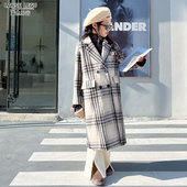 儿童格子加厚外套 洋气中大童呢子大衣长款 女童毛呢外套春秋装 新款