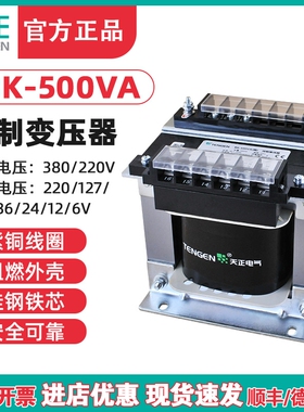 TENGEN天正 BK-500VA机床控制变压器500W380 220 110 36 24126V铜