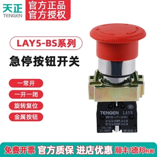 BS542急停按钮NP2金属自锁蘑菇头紧急停止 BS545 天正 LAY5
