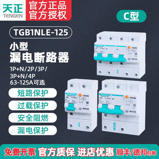 100A TENGEN天正TGB1NLE 125漏电保护器断路器空气开关漏保2P