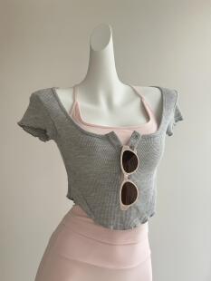 瑜伽服女背心上衣美背外穿绝美黄多巴胺运动内衣健身套装 2025新款