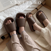 简约风纯色情侣拖鞋 室内外穿软底防滑踩屎感eva夏季 浴室凉拖男女