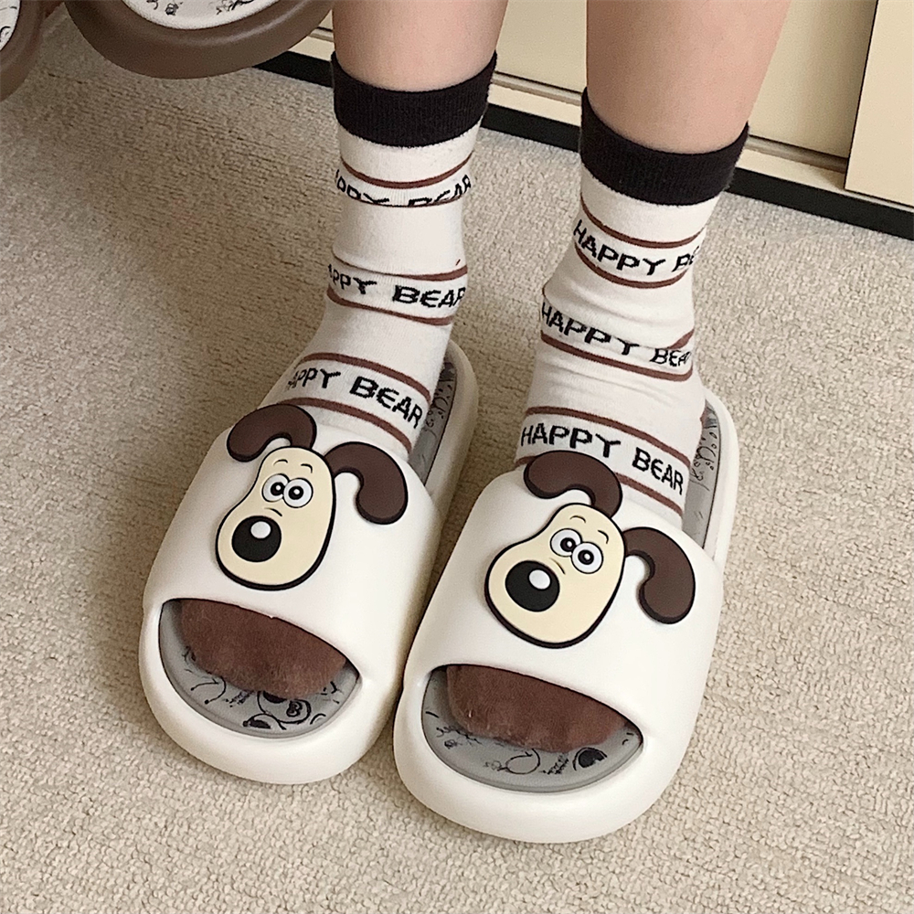 可爱卡通正版掌门狗男女夏季防滑休闲舒适室内外一字拖情侣凉拖鞋