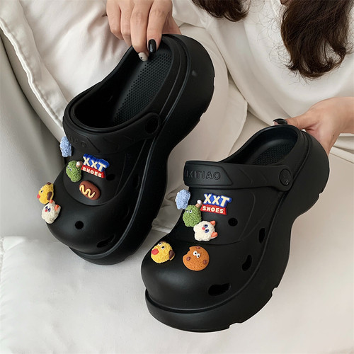 夏季个性可爱小怪兽包头凉拖鞋