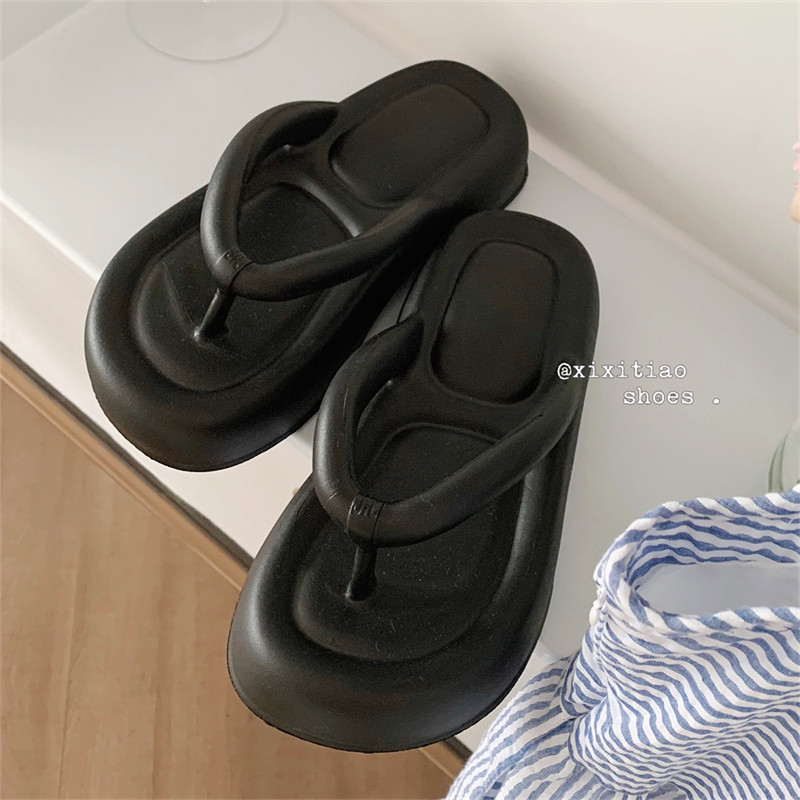 防滑踩屎感增高厚底夹脚凉拖鞋学生夏季时尚外穿百搭沙滩人字拖女,女鞋,人字拖,淘宝优惠券,粉丝福利购,淘宝优惠卷