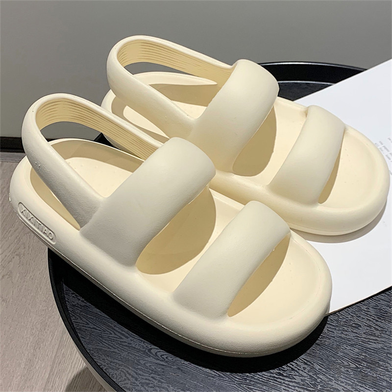 网红创意新款外穿防滑平底凉鞋女夏季海边度假EVA厚底沙滩罗马鞋,女鞋,时装凉鞋,淘宝优惠券,粉丝福利购,淘宝优惠卷