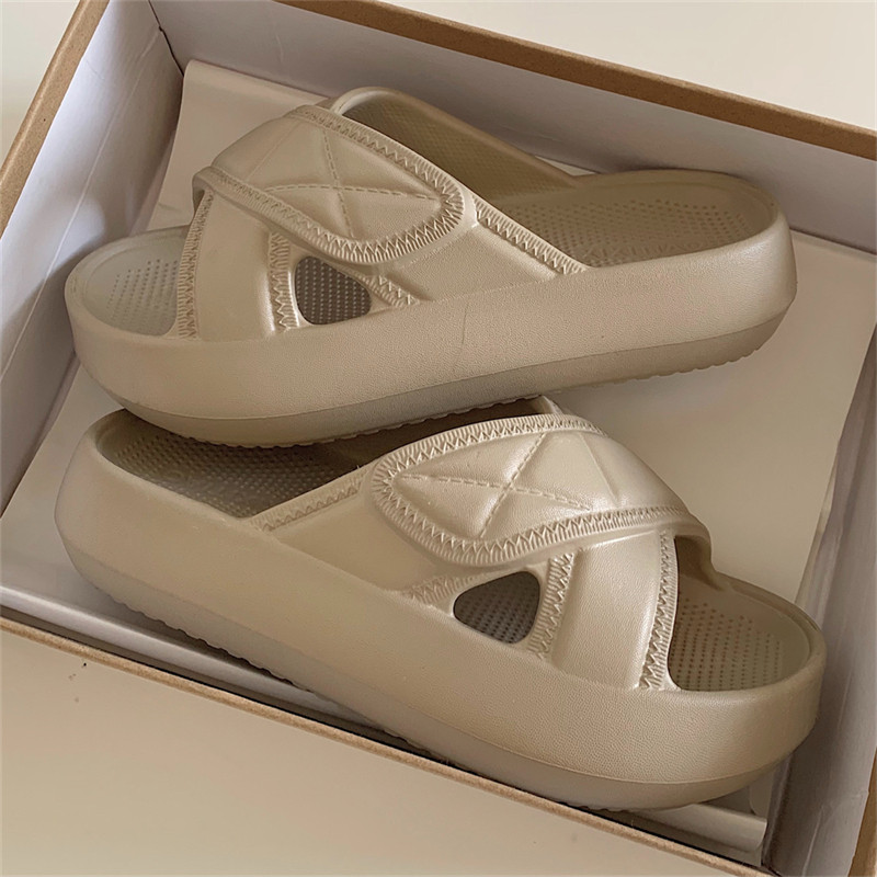 韩版时尚外穿百搭舒适凉拖鞋女士海边沙滩防滑厚底网红交叉拖鞋夏,女鞋,一字拖,淘宝优惠券,粉丝福利购,淘宝优惠卷