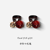 红色珍珠迷你小抓夹女前额侧边小夹子2026新款 刘海夹水钻发夹发饰