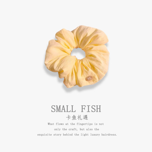 法式优雅棉质大肠发圈黄色百搭