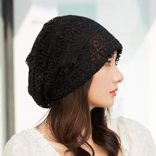 镂空蕾丝钩花透气春夏防尘堆堆帽