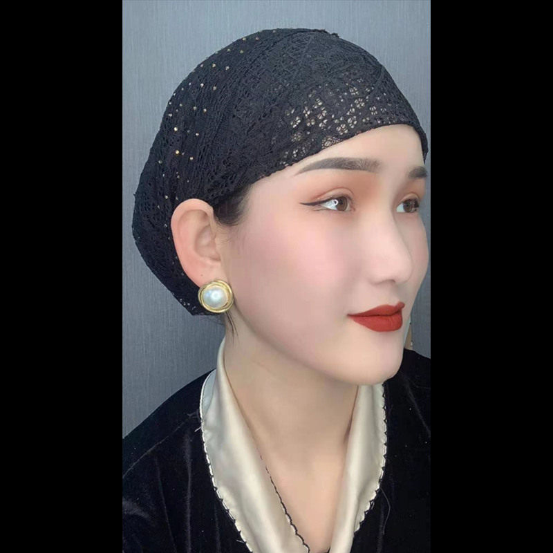 春夏薄款透气时尚妈妈包头帽网红爆款穆斯纱巾帽中老年套头遮发帽