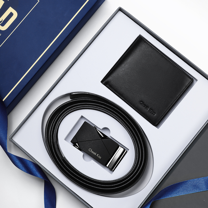 正品父亲节高档礼盒装真皮自动扣