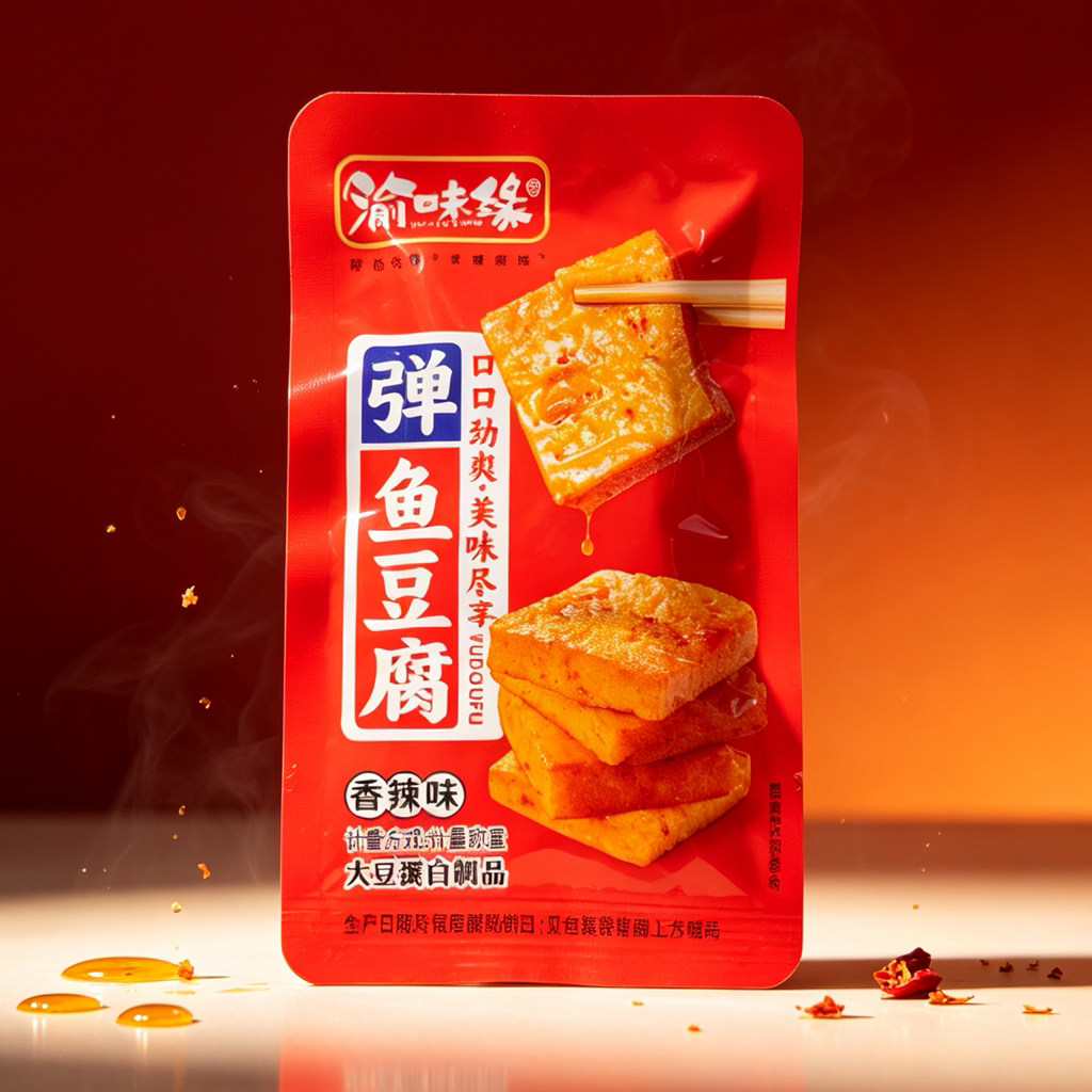 包邮 渝味缘鱼豆腐香辣味500克 2口味 休闲食品 即食小零食 解馋