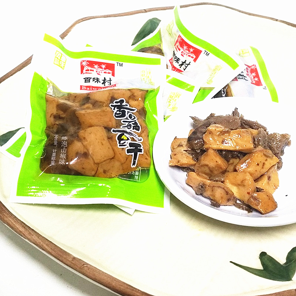 2斤起包邮 百味村香菇豆干陈泡山椒味500克 百味村豆腐干 可混搭