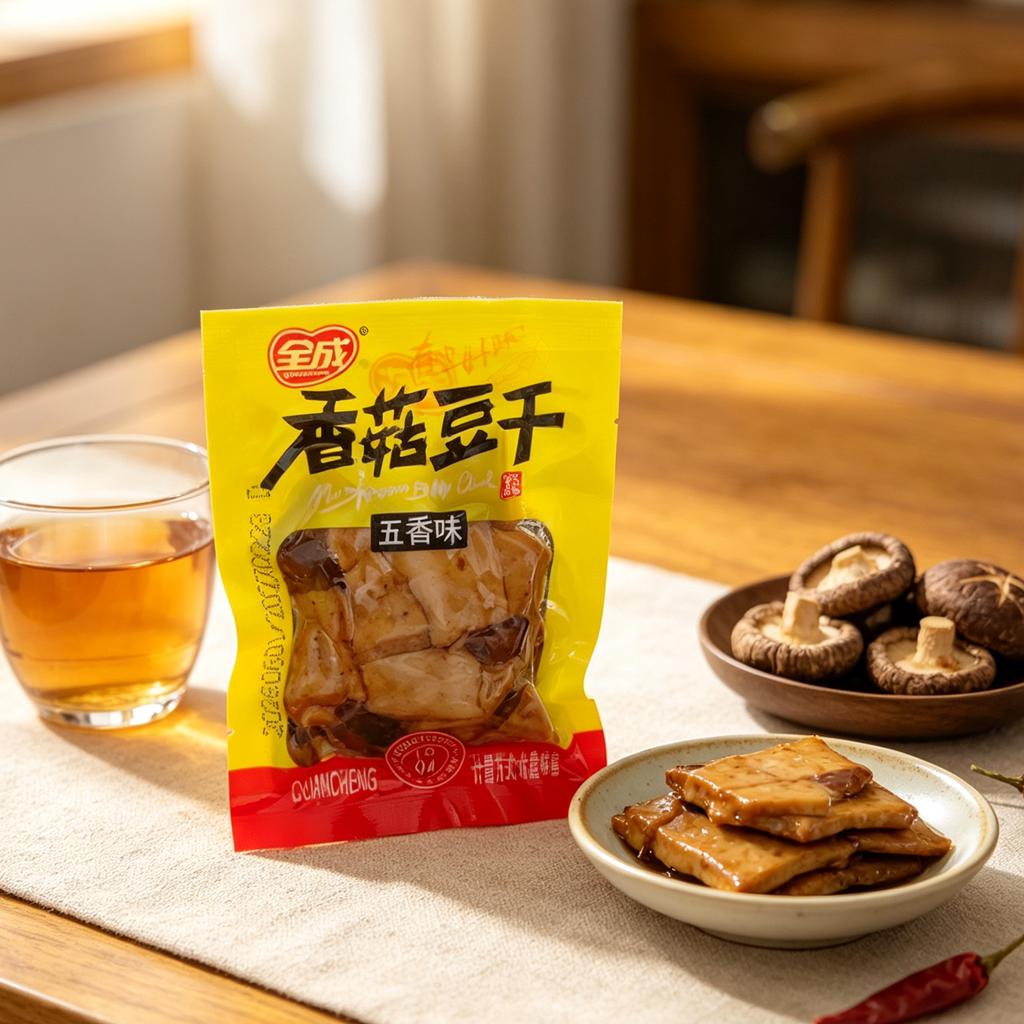 全成香菇豆干五香味500克 多款口味 即食零食豆腐干 小包装食品