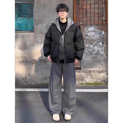 【全场五折】短款假两件羽绒棉服