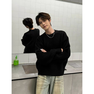 【全场五折】黑色正肩内搭毛衣潮