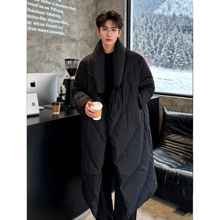 cleanfit黑色中长款羽绒棉服男款冬季东北零下40度棉服过膝外套潮