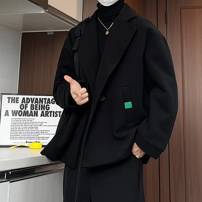 西装外套男2025新款加厚毛呢西服