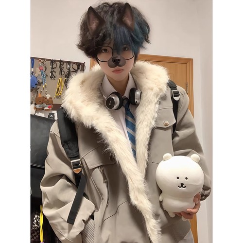 【全场五折】毛领座山雕外套男潮