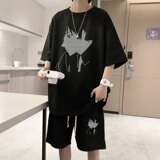 ZT26*P48短袖短裤套装男夏季潮牌情侣两件套休闲一套搭配帅气衣服，男装休闲套装，星座414A-2（原B215-2）