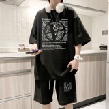 ZT31*P48潮短袖短裤套装男夏季情侣两件套t恤一套搭配帅气衣服，男装休闲套装，星座414A-2（原B215-2）