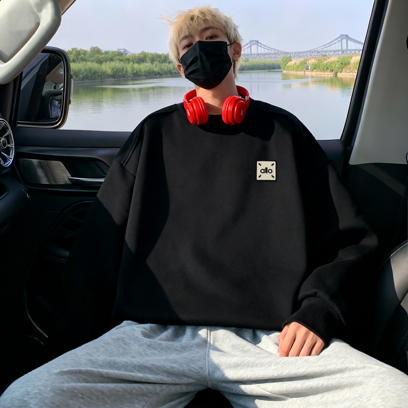 6606*P28美式重磅华棉卫衣男春季新款潮牌圆领打底衫宽松休闲外套，男装T恤，星座414A-2（原B215-2）