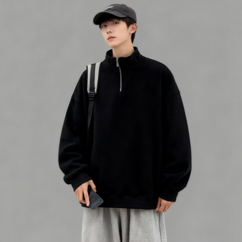 PW100*P38秋冬新款卫衣男潮流双面摇粒绒内搭打底衫立领休闲外套，男装T恤，星座414A-2（原B215-2）