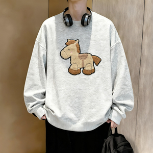 6636*P28美式重磅华棉卫衣男秋季新款潮牌毛巾绣上衣宽松休闲外套，女装短外套，星座414A-2（原B215-2）