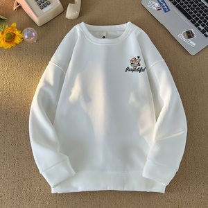 W1016*P28美式vintag卫衣男女秋季宽松华夫格情侣上衣潮牌ins外套图片