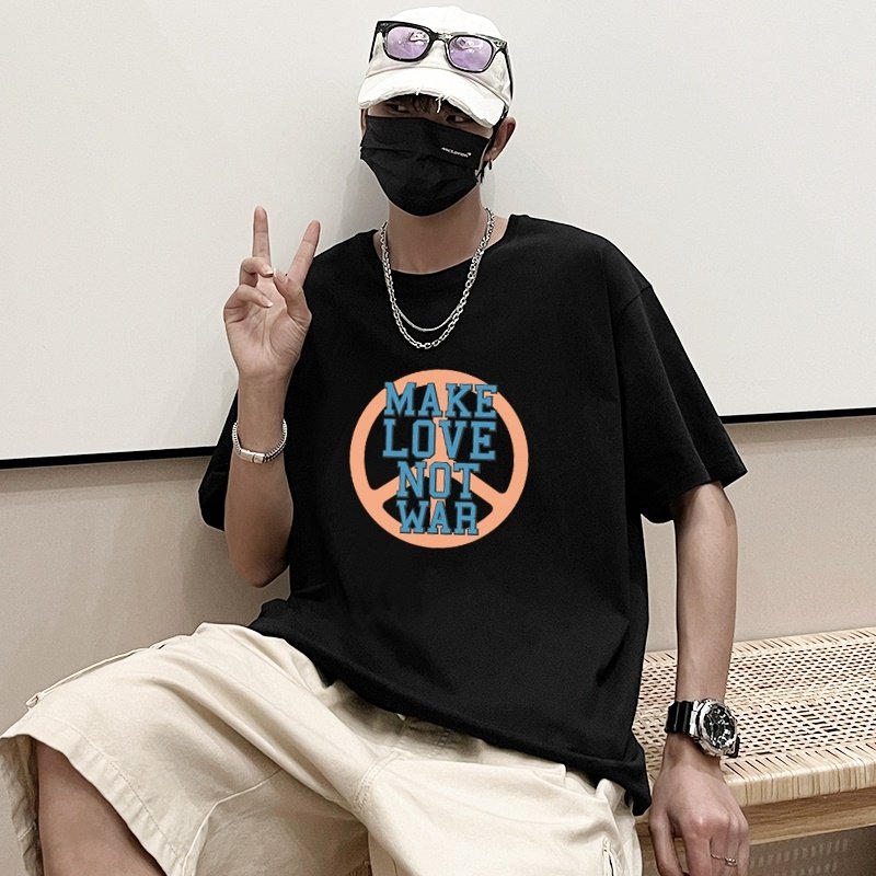 T134*P20夏季潮流纯棉短袖T恤男学生打底上衣潮牌ins宽松半袖体恤,男装T恤,星座414A-2（原B215-2）