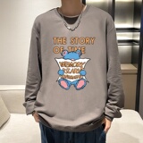6107*P35港风无帽圆领卫衣男生美式高街秋季上衣潮牌ins休闲外套，男装卫衣，星座414A-2（原B215-2）