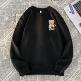JQ07*P38港风vintag卫衣男女秋季宽松麂皮绒圆领上衣潮牌ins外套，男装卫衣，星座414A-2（原B215-2）