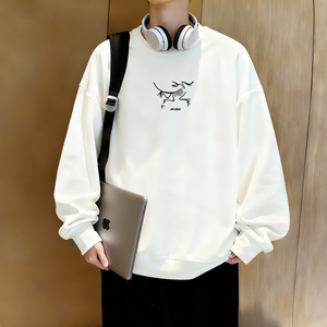 6620*P28美式重磅华棉卫衣男女春季新款圆领百搭上衣宽松休闲外套