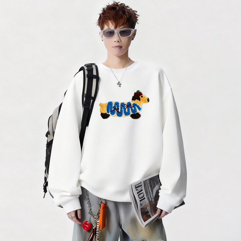 6641*P28美式重磅华棉情侣卫衣男秋季新款潮牌毛巾绣上衣宽松外套，女装短外套，星座414A-2（原B215-2）