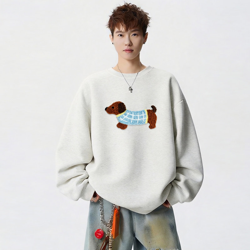 6642*P28美式重磅华棉卫衣男秋季新款潮牌毛巾绣上衣宽松休闲外套，女装短外套，星座414A-2（原B215-2）